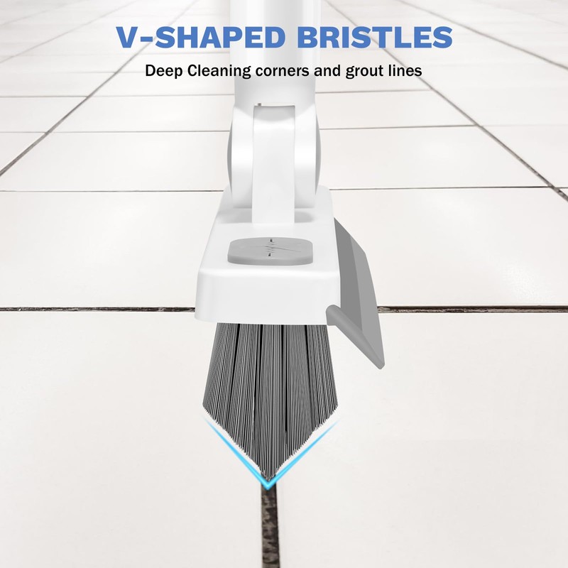 SetSail Grout Cleaner Brush with Long Handle, V-Shaped Floor Scrub