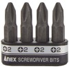 ANEX AK-50P-B4P Bit Replacement, For Manual Screwdrivers, Short +2x30, Set