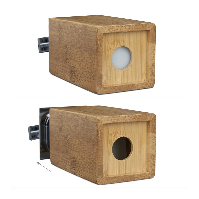 Relaxdays 2 x Soap Dispenser Bamboo Refillable Square H x