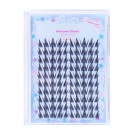Ninetynine Dreams 100PCs Fantasy False Eyelash Manhua Anime Manga Lashes Clusters Lightweight Comfortable Thin Black Band Spiky Reusable Eyelashes 10-16mm