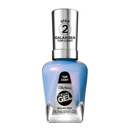 Sally Hansen Miracle Gel, Galax-sea Topcoat, Quick Dry, Long Lasting, Sheer, Glittery Blue Nail Polish