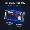 KingSpec 256GB M.2 NVMe SSD, 2242 PCIe Gen3x2 Internal Solid