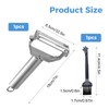 Professional Julienne Peeler Stainless Steel Cutter Slicer, Includes Cleaning Brush,