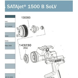 SATA Jet 100, 1000 B, and 1500 SoLV   Air Cap Seal Ring (130393)  OEM!!