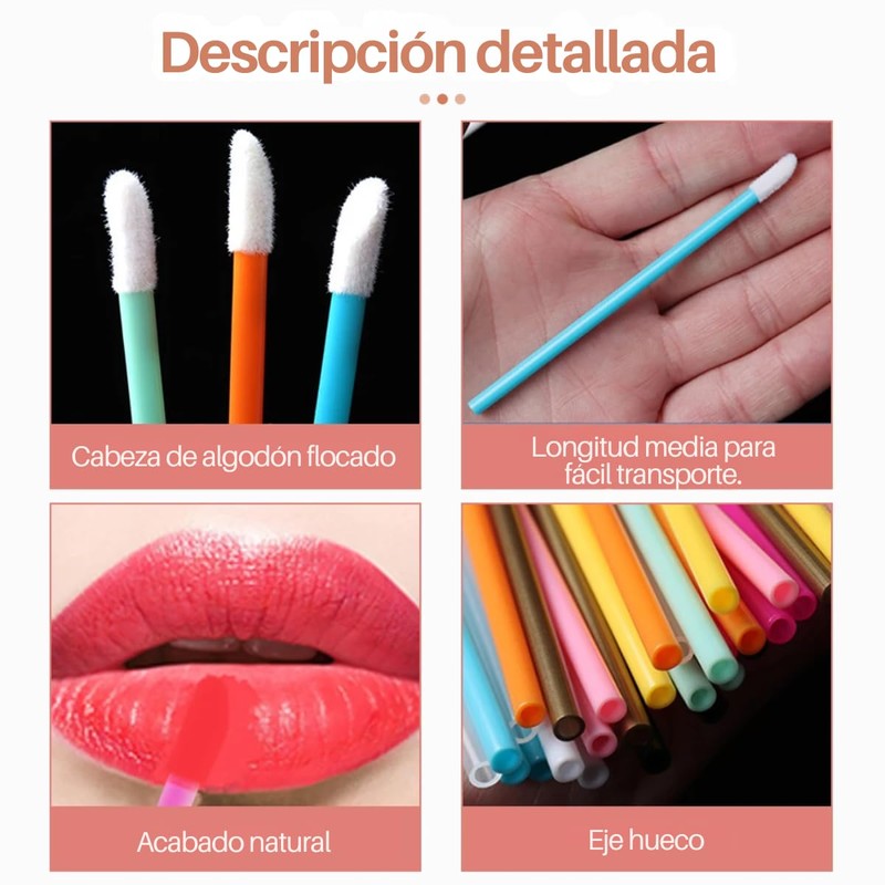 Lip Brush Desechable Para Pestañas Labios Microblanding (50 pz)- Brochas