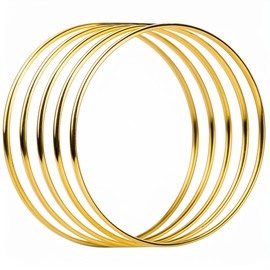 Better Crafts 5 Pieces 8 Inch Gold Metal Rings for Crafts, Macrame Hoops for DIY Wall Hanging Dream Catcher Metal Floral Hoop for Weddings