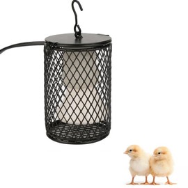 Reptile Light,100w Ceramic Heat Preservation Lamp Fast Heating Heat Light with Guard and Hanging Hook for All Kinds of Reptiles, Turtle, Snakes, Lizards, Frogs, Chicks Reptile Heat Lamp(Black)