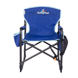 SUNNYFEEL Small Camping Chair, Portable Folding Aluminum Directors Chairs Lightweigh with Cup Hold, Pocket for Beach,Trip,Picnic,Outdoor Sports Events Foldable Camp Lawn Chair with Backpack Straps