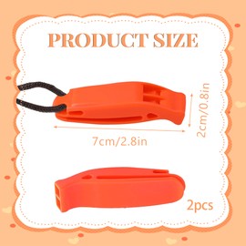 2PCS Emergency Whistle Orange Whistle Hiking Plastic Safety Survival Whistle with Reflective Lanyards for Outdoors,Hiking,Mountaineering,Boating and Signalling