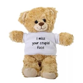 SpreadPassion I Miss Your Stupid Face Teddy Bear, Gift Stuffed Animal