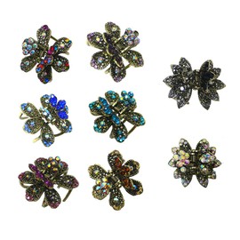 Set of 8 Small Round Metal Jaw Clips Claw Clips Combo 2 Styles LPW86440-2/3-8