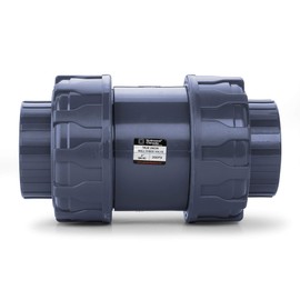 HYDROSEAL Sharkfellow 2’’ PVC True Union Ball Check Valve with Full Port, ASTM F1970, with EPDM Seals, Corrosion-Free, Service Free, Rated at 200 PSI @73F, Gray, 2 inch Socket (2'')