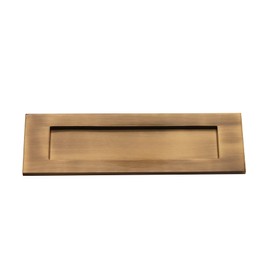 Infinity Decor Victorian Style 10” 250mm Sprung Postal Box Door Letter Plate in Antique Brass Ideal for Internal and External Doors