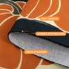 SHACOS Fall Orange Pumpkins Black Beige Stripes Kitchen Rug Sets