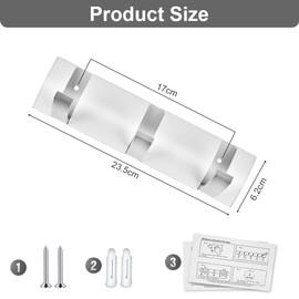 flintronic Wall Mounted Floating Rack with 3 Hooks, Foldable Metal Wall Hook, Space Aluminum Material Coat Hook Rack Wall Hanger, Hanger with Retractable Hooks for Jackets, Coats, Hats, Bags