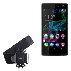 BoxWave Holster Compatible with Wiko Ridge 4G - ActiveStretch Sport Armband, Adjustable Armband for Workout and Running - Jet Black