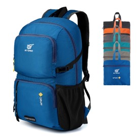 SKYSPER - Mochila ligera plegable de 30 l para senderismo con bolsillo húmedo, mochila plegable de viaje, Azul, ISHELL 30, Mochilas Daypack