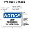 (2 Pack) Used Windshield Washer Fluid OSHA Notice Sign 5