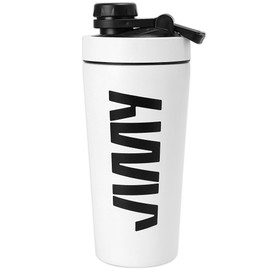 JIMY 600ml Metal Protein Shaker - Premium Insulated Stainless Steel Shaker – Leak-Proof Flip Lid, BPA-Free, Sweat-Proof, Durable Gym & Sports Supplement Bottle (White)