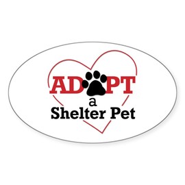 CafePress Adopt A Shelter Pet Oval Car Bumper Sticker