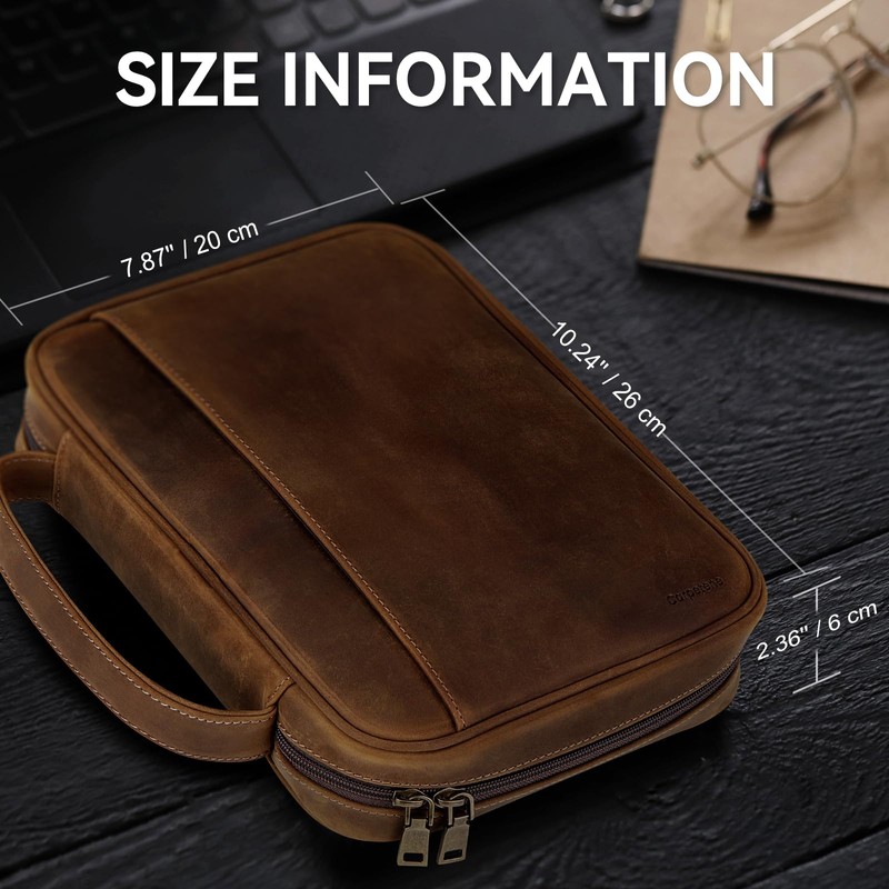Carpetene Genuine Leather Bible Cover Cowhide Bible Case for Men