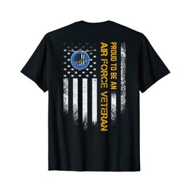Vintage USA Flag Proud To Be An US Air Force Veteran Funny T-Shirt