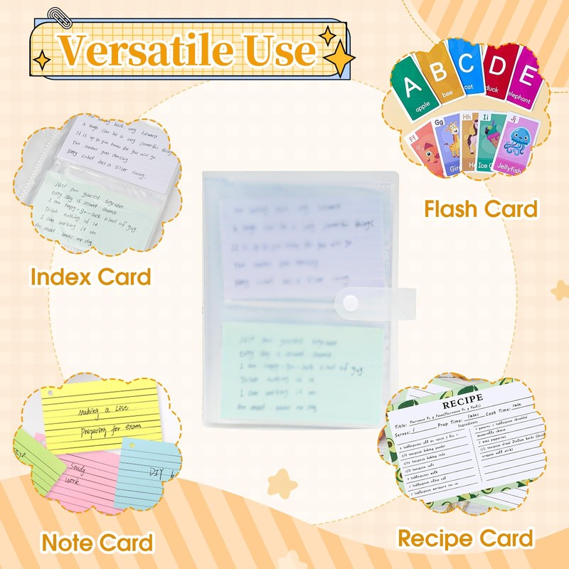3x5 Index Card Holder Organizer, 50 Sheets, Stores Up to
