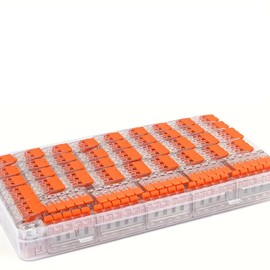 HTCELLE Lever Wire Connectors, 90 Pcs Wire Connector Assortment Pack Compact Splicing Connector Kit for Electrical Wires Solid Stranded Flexible Wires, 2 Port, 3 Port, 5 Port
