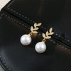 Awinesn Pearl Earrings for Women 14K Gold Plated Pearl Dangle