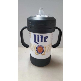Handmade Beer Themed Kids 10 oz Insulated Sippy Cup Cute With Removable Handles