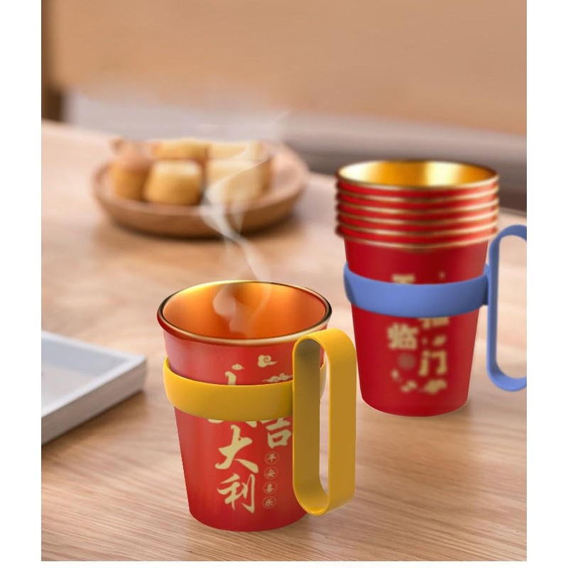 Hosoncovy 10 Pcs Cup Holders with Handle, Paper Cup Holder,