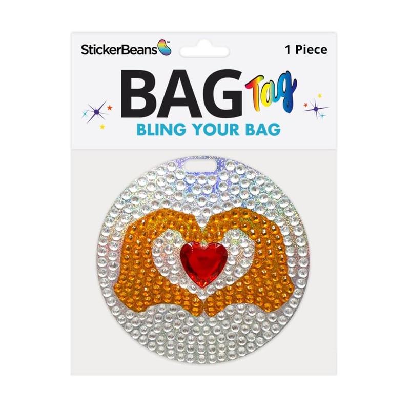 StickerBeans® Heart Hands Bag Tag