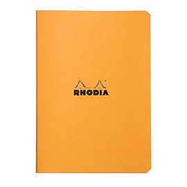 RHODIA 119188C - Orange Piqué Notebook - A5 - Lined - 96 pages - White Clairefontaine paper 80 g/m - Soft, resistant and waterproof coated card cover - Classic