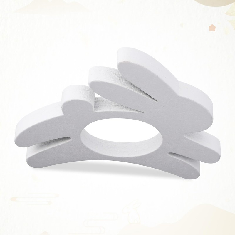 6pcs Easter Bunny Napkin Rings, Simple Wooden Rabbit Napkin Holders
