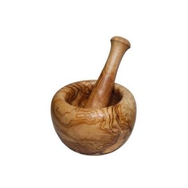 Kremers 7420 Mortar and Pestle Olive Wood, Natural, 10 - 11 cm