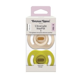Tommee Tippee Ultra Light Stay Put Soother 6 to 18 Months X 2 (Assorted Colours)
