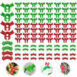 ZephyrCraft 100 Pcs Lst Clips for Low Stress Training Plant Clips, 90 Degree Plant Bender, Lst Plant Training Clips for Climbing Plants (Red And Green)