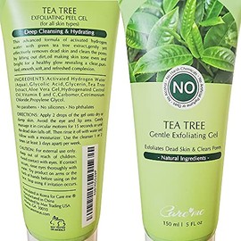 Exfoliating Peel Gel with with Tea Tree & Glycolic Acid - A Non-scrub Facial Exfoliator Instantly Removes Dead Skin Cells Revealing a Clear Refreshed 