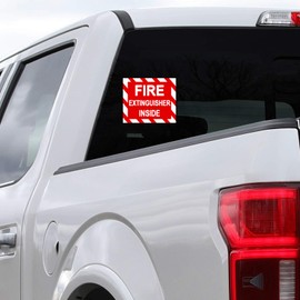 Fire Extinguisher Interior Sign - Sticker Decal Notebook Car Laptop 5" x 4" (Color)