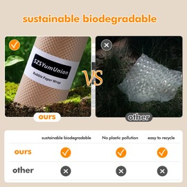 SZSYumUnion Paper Bubble Wrap, Packing Paper for Moving, Shipping and Gift Wrapping, Sustainable Packaging Materials for Moving Boxes and Fragile Items (30cm x 30m)