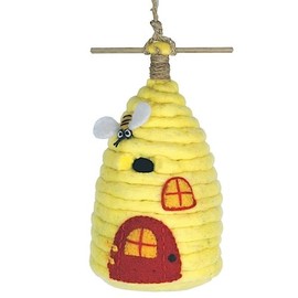 Global Crafts Wild Woolies Felt Birdhouse - Honey House
