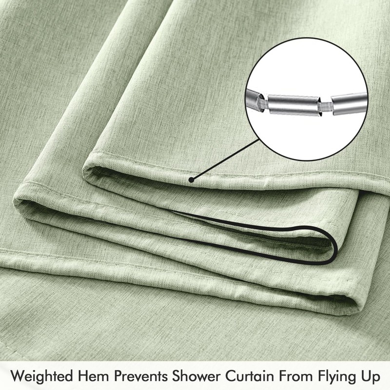 ANRODUO Extra Long Fabric Shower Curtain, 108 Inch Long Linen
