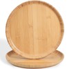 ZTHapwa Bamboo Wooden Dinner Plates Set of 2, 12-inch Large