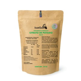 Citrato de Potasio Natural de 250 G