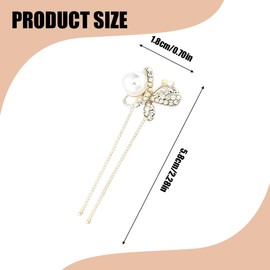 4 Pack Butterfly Pearl Rhinestone Hair Clips, U Shaped Hair Accessories, Pearl Hair Accessories, U Shaped Pearl Hair Clips Set for Wedding, Bride, Bridesmaid, Girls and Women