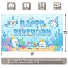 YCUCUEI 72x43inch Fabric Blue Cute Axolotl Birthday Under The Sea