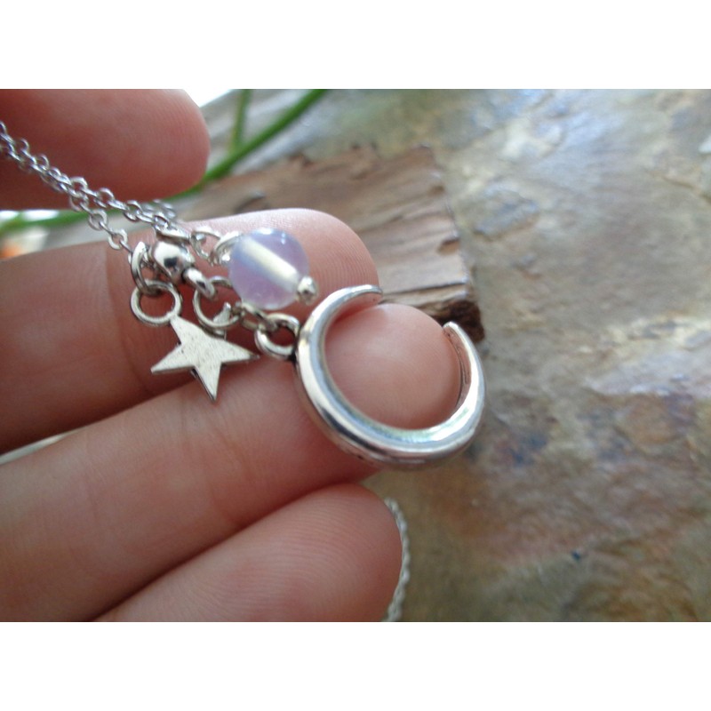 Luna – delicate moon, moonstone and tiny stars. Wonderful, delicate