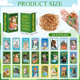 VioraWhite 48 Sets Funny Employee Appreciation Gifts Bulk Valentine's Day Thank You Galentines Mini Resin Animals Cute Ornament Box Raffia Motivational Inspirational for Teacher Coworker Team Staff