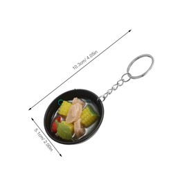 Mobestech 4pcs Miniature Miso Soup Keychain Cute Mini Bag Pendant with Lifelike Food Bowls Key Fob Charms for Keys Backpacks and Accessories