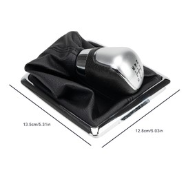 ZEALfix 5 Speed Shift Gear Lever Knob for Ford Focus Fiesta B-Max C-Max,Gearstick Gaiter Boot Cover Chrome for Mondeo KA Ecosport Tourneo Transit Connect Courier 8M5R7H409BKB AM8A6J7J132AB 1571917